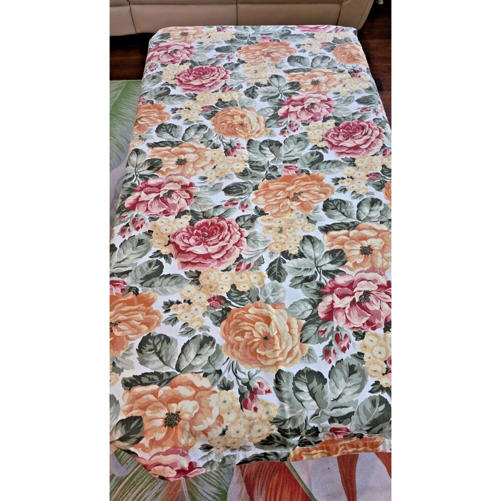Waterford Linens Floral Rectangle Tablecloth Cotton 66x80